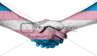 Man and woman shaking hands