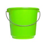 Single green bucket isolated