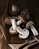 Brown champignon mushrooms