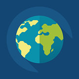 Globe earth icon. Flat style