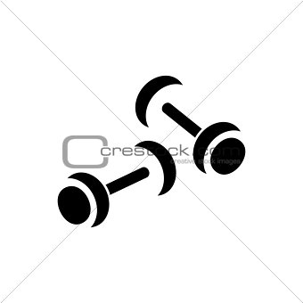 Vector simple dumbbells icon