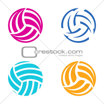 Colorful vector volleyball balls