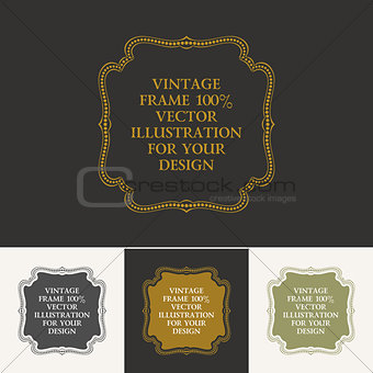 Calligraphic frame and page decoration. Vector vintage