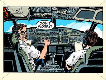 Aircraft cockpit pilots airplane captain