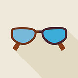 Flat Fashion Accessory Glasses Illustration with long Shadow