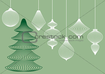 Christmas ornaments, vector set
