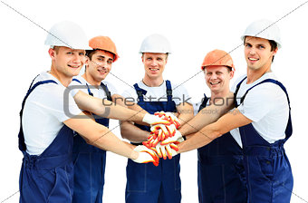 Group of professional industrial workers