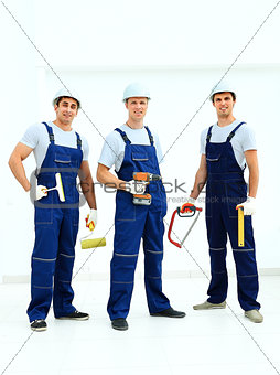 Group of professional industrial workers
