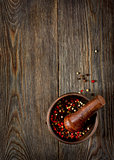 Colorful aromatic peppercorns.