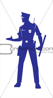 Police Officer, full body silhouette