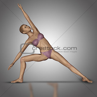 3D female figure in yoga standing position