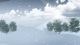 3D Snowy landscape