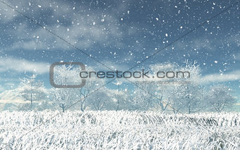 3D snowy landscape
