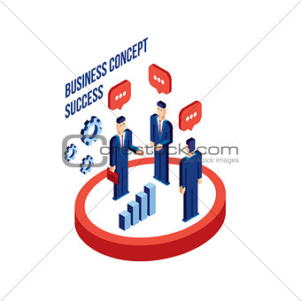 Group of businessman people isometric Successful business Partnership concept