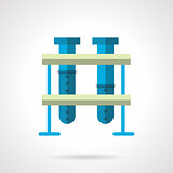 Blue test-tubes flat color style vector icon