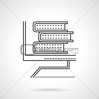 Online bookstore flat line vector icon