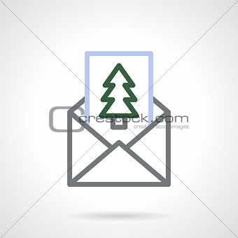 Envelope with greetings color line vector icon