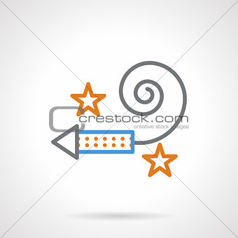 Abstract simple color line fireworks vector icon