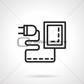 Mobile charger black line vector icon