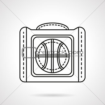 Bag for basketball flat line vector icon