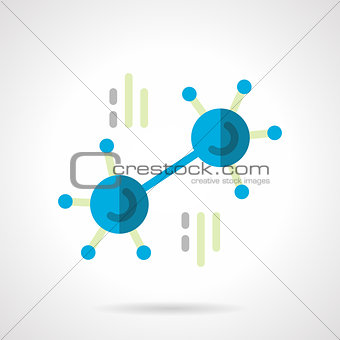 Blue molecule flat color vector icon