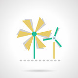 Wind turbine flat color vector icon