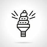 Spiral saving bulb black line vector icon