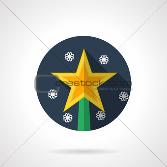 Christmas star round flat vector icon