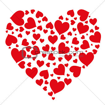 Pattern of hearts isolated object vector