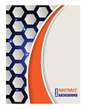Bursting hexagon brochure with orange wave