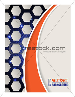 Bursting hexagon brochure with orange wave