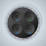 Car clima control with cool circle knobs