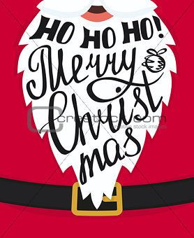 Ho-ho-ho Merry Christmas greeting card template design
