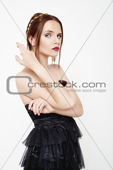 Fashion photo of young magnificent woman. 