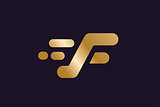 Fast line F letter logo monogram