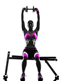 woman fitness exercises weights silhouette