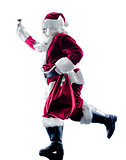 santa claus Running  silhouette isolated