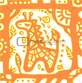 orange baby giraffe in cute frame 