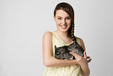 Girl with chinchillas