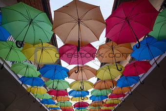 multicoloured umbrellas