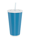 Paper cup with straw
