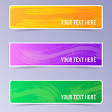 Vector banners with brush strokes