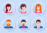 Men and women team icons