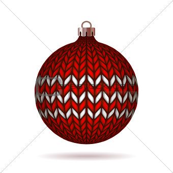 Red Knitted Christmas Ball.
