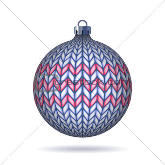 Light blue Knitted Christmas Ball