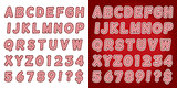 Christmas Candy Cane Alphabet Letters and Numbers