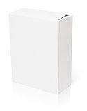 Blank white cardboard box