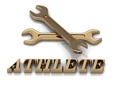 ATHLETE- inscription of metal letters and 2 keys 