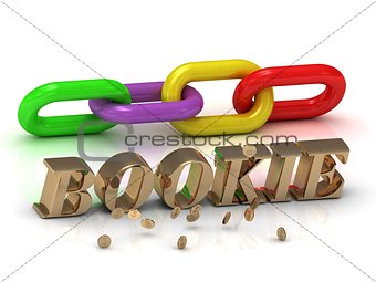 BOOKIE- inscription of bright letters and color chain 