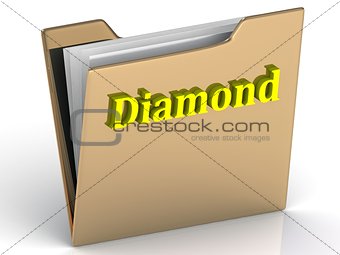Diamond- bright color letters on a gold folder 